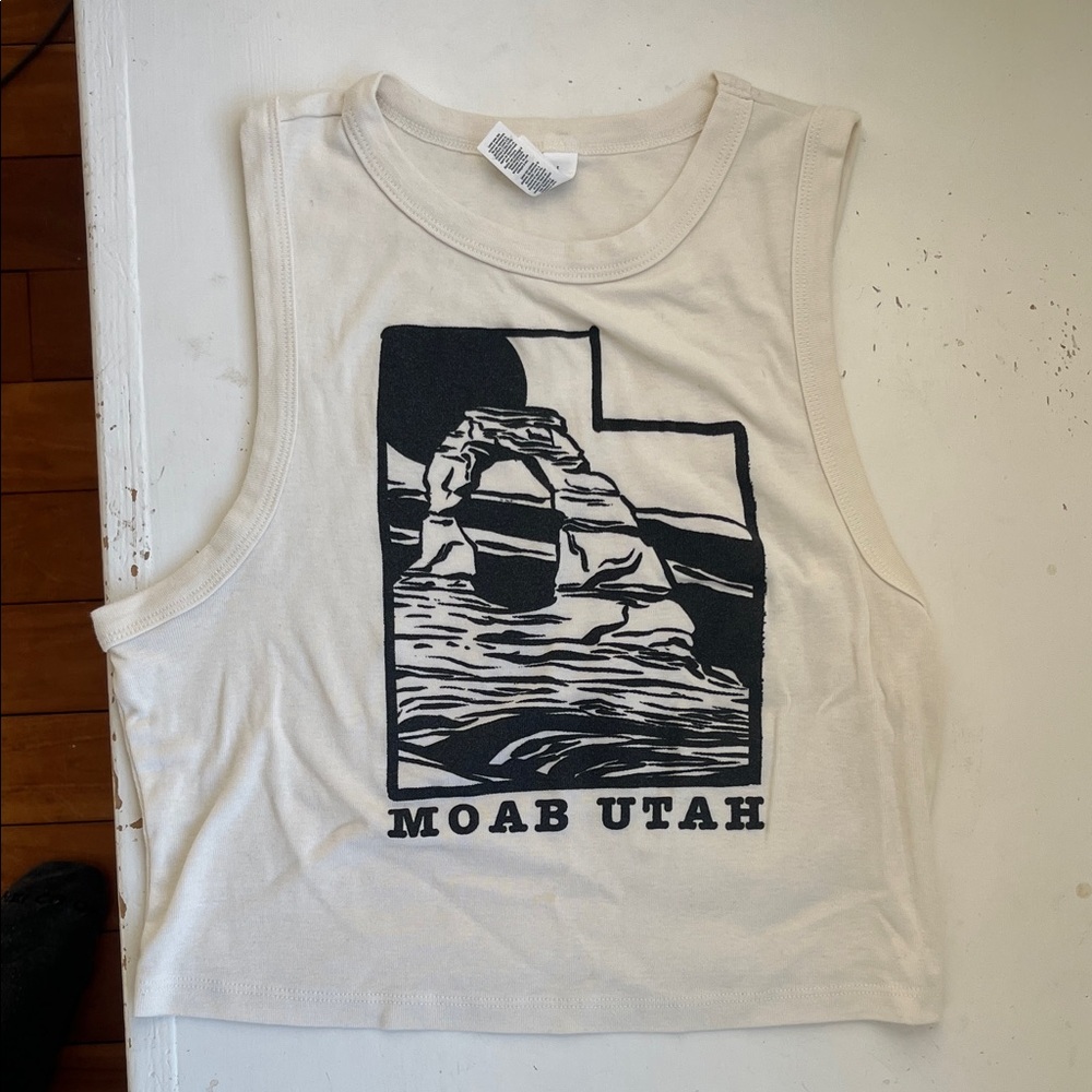 Bella Canvas Cream and Black Moab UT Graphic Tee